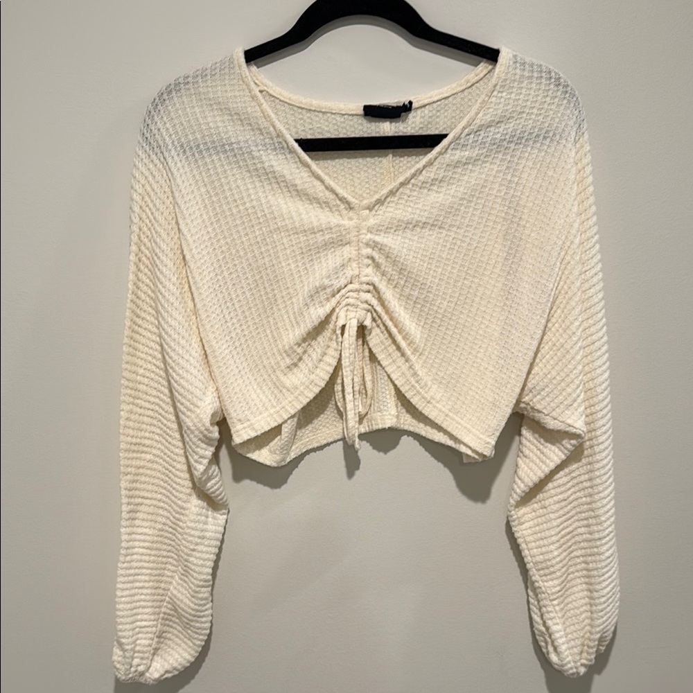 Urban Outfitters Ruched Knit Crop sweater
